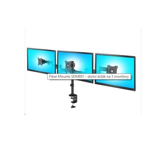 Fiber Mounts SDM691 - stolní držák na 3 monitory