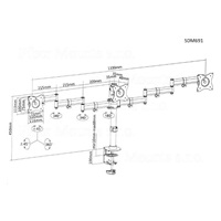 Fiber Mounts SDM691 - stolní držák na 3 monitory