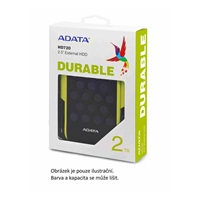 ADATA Externí HDD 2TB 2,5" USB 3.1, DashDrive™ Durable HD720, G-sensor, černý, (gumový, vodě/nárazu odolný)