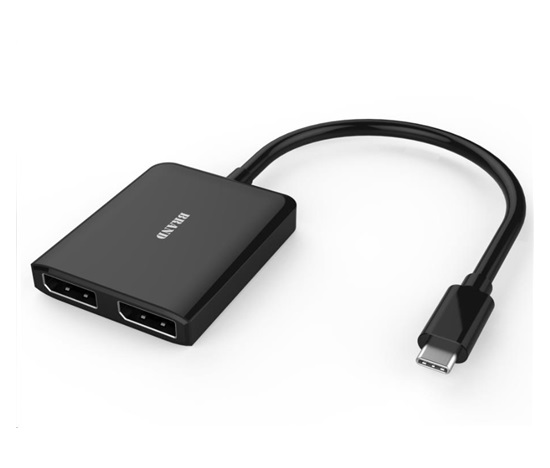 PREMIUMCORD MST Adaptér USB3.1 typ-C - 2x DisplayPort, rozšíření+zrcadlení+2 obrazy, 4K*2K@30Hz