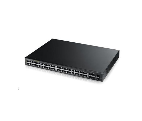 Zyxel GS1920-48HPV2 52-port Gigabit WebManaged PoE Switch, 48x gigabit RJ45, 4x gigabit RJ45/SFP, 2x SFP, 375W pro PoE