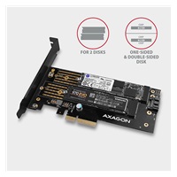 AXAGON PCEM2-D, PCIe x4 - M.2 NVMe M-key + SATA B-key slot adaptér, vč. LP