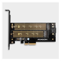 AXAGON PCEM2-D, PCIe x4 - M.2 NVMe M-key + SATA B-key slot adaptér, vč. LP