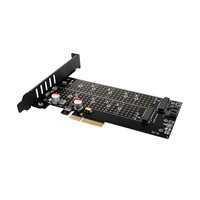 AXAGON PCEM2-DC, PCIe x4 - M.2 NVMe M-key + SATA B-key slot adaptér, chladič, LP