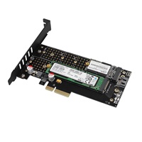 AXAGON PCEM2-DC, PCIe x4 - M.2 NVMe M-key + SATA B-key slot adaptér, chladič, LP