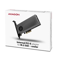 AXAGON PCEM2-DC, PCIe x4 - M.2 NVMe M-key + SATA B-key slot adaptér, chladič, LP