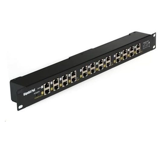 Aktivní/pasivní POE injektor - 12x 1Gb/s, stíněný panel, 802.3af/at