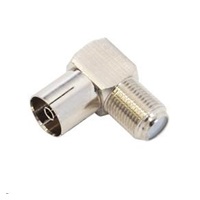 Konektor F spojka úhlová (F samice - IEC samice) - 10ks