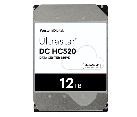 Western Digital Ultrastar® HDD 12TB (HUH721212ALE600) DC HC520 3.5in 26.1MM 256MB 7200RPM SATA 512E ISE P3