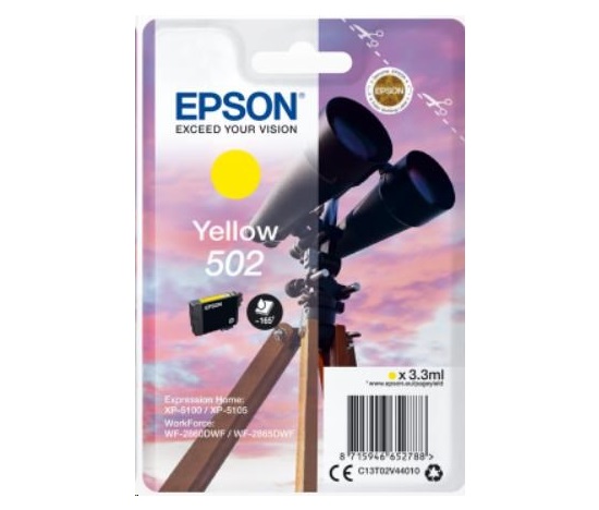 EPSON ink bar Singlepack "Dalekohled" Yellow 502 Ink, BAR 165 stran