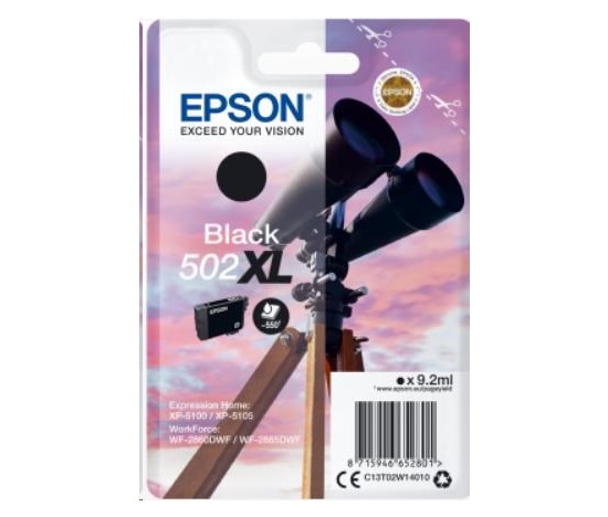 EPSON ink čer Singlepack "Dalekohled" Black 502XL Ink, ČB 550 stran