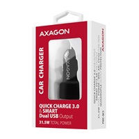 AXAGON PWC-QC5, QUICK a SMART nabíječka do auta, 2x port QC3.0/AFC/FCP + 5V-2.6A, 31.5W