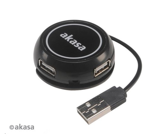 AKASA HUB USB Connect4C 4 in 1, 4x USB 2.0,17cm kabel, externí