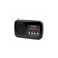 Orava RP 130 přenosný rádiopřijímač, SD Karta, výstup na sluchátka, LED displej, FM rádio, USB, AUX vstup, černý
