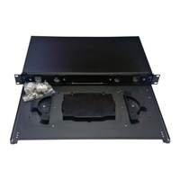 Optická vana výsuvná 1U, modulární bez čela s kazetou na 24 svarů, černá