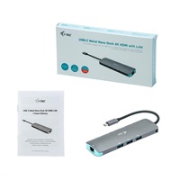 i-tec USB-C Metal Nano Docking Station 4K HDMI LAN + Power Delivery 100 W