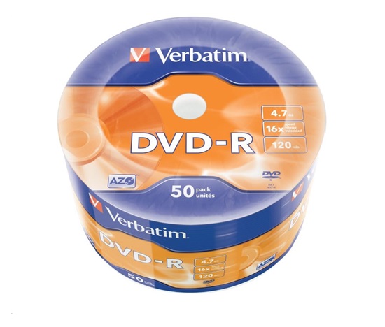 VERBATIM DVD-R (50-Pack) 16x WRAP 4.7GB MATT