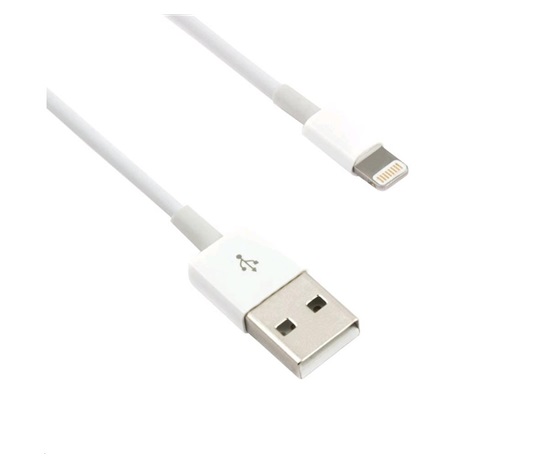 C-TECH kabel USB 2.0 Lightning (IP5 a vyšší) nabíjecí a synchronizační kabel, 1m, bílý