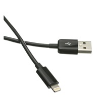 Kabel C-TECH USB 2.0 Lightning (IP5 a vyšší) nabíjecí a synchronizační kabel, 2m, černý
