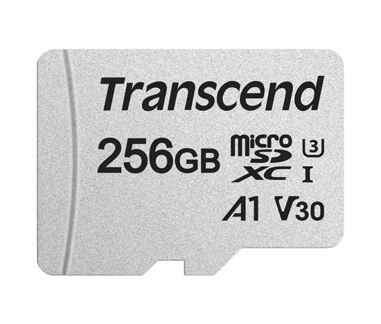 TRANSCEND MicroSDXC karta 256GB 300S, UHS-I U3 V30 + adaptér