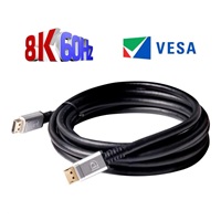 Club3D Kabel certifikovaný DisplayPort 1.4, HBR3, 8K60Hz (M/M), stříbrné koncovky, 4m, 24 AWG