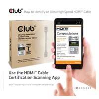 Club3D Kabel Ultra Rychlý HDMI™ Certifikovaný 4K 8K60Hz 48Gbps (M/M), 1m, 30 AWG