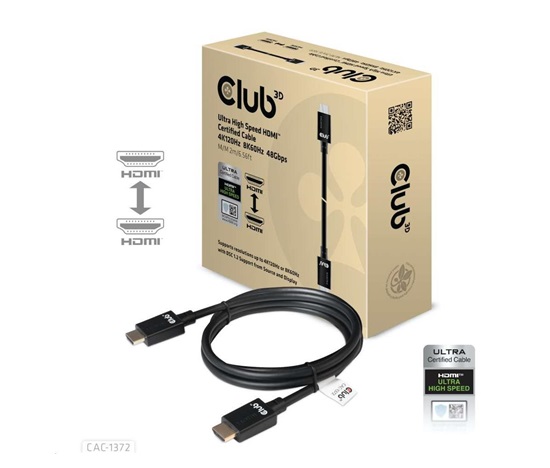 Club3D Kabel HDMI 2.1 Ultra High Speed HDMI™ 4K120Hz, 8K60Hz, 2m