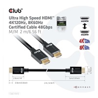 Club3D Kabel HDMI 2.1 Ultra High Speed HDMI™ 4K120Hz, 8K60Hz, 2m