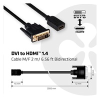 Club3D Kabel DVI-D na HDMI 1.4, (M/F), 2m