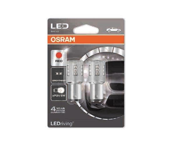 OSRAM autožárovka "P21/5W" LEDriving® Standard 12V 2/0,4W BAY15d červená (Blistr 2ks)