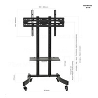 Mobilní vozík / stojan na televizory 32-65", nastavení výšky, polička, nosnost 40kg