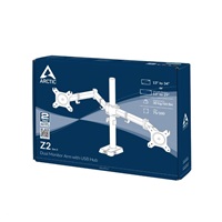 ARCTIC stolní držák Z2 (Gen3) pro 2x LCD do 34", nosnost 2x15kg, 4x USB HUB, černý (black)
