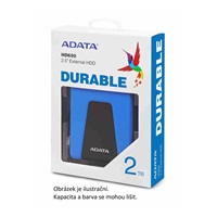 ADATA Externí HDD 1TB 2,5" USB 3.1 DashDrive Durable HD650, červený (gumový, nárazu odolný)