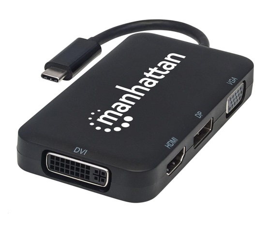 MANHATTAN Dokovací stanice USB-C na HDMI/DP/VGA/DVI