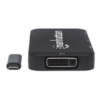 MANHATTAN Dokovací stanice USB-C 4v1, 1xDP, 1xHDMI, 1xVGA, 1xDVI