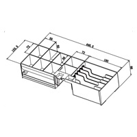 Virtuos pokladní zásuvka SK-500C, s kabelem 24V, pořadač 6/8, 9-24V, černá