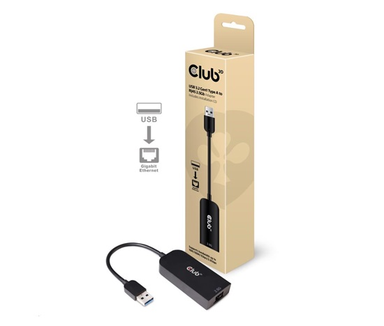 Club3D Adaptér USB 3.2 Gen 1 Typ A na RJ45 2.5Gb, 24cm