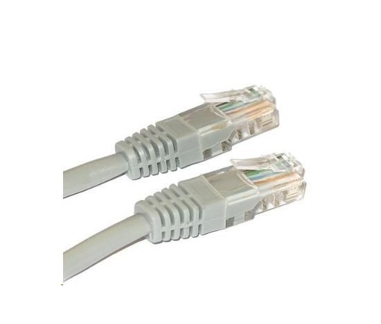 Patch kabel Cat5E, UTP - 0,1m, šedý