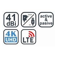 EVOLVEO Xany 2C LTE 230/5V, aktivní pokojová anténa FM/DAB+/DVB-T/T2, filtr LTE