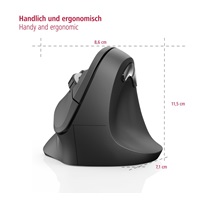 Hama vertikální ergonomická bezdrátová myš EMW-500, 6 tlačítek, černá