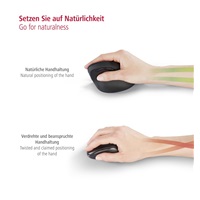 Hama vertikální ergonomická bezdrátová myš EMW-500, 6 tlačítek, černá