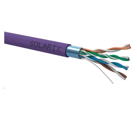 Instalační kabel Solarix FTP, Cat5E, drát, LSOH, cívka 500m