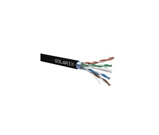 Instalační kabel venkovní Solarix FTP, Cat6, drát, PE, cívka 500m