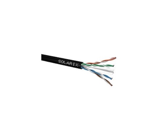 Instalační kabel Solarix venkovní UTP, Cat6, drát, PE, cívka 500m