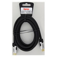 Hama HDMI kábel, 3 m, pozlátený, opletený, nebalený