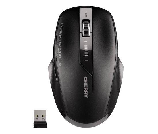 CHERRY myš MW 2310 2.0, USB, bezdrátová, mini USB receiver, černá