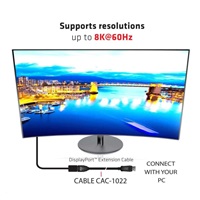 Club3D Kabel prodlužovací DisplayPort 1.4 HBR3 8K60Hz (M/F), 2m, 28 AWG