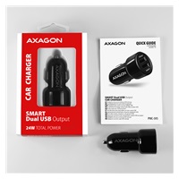 AXAGON PWC-5V5, SMART nabíječka do auta, 2x port 5V-2.4A + 2.4A, 24W