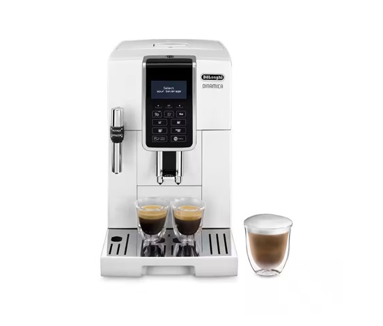 DeLonghi ECAM 350.35.W Dinamica plnoautomatický kávovar, 1450 W, 15 bar, LCD displej, bílá