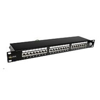 Solarix Patch panel 24 x RJ45 CAT6 STP černý 1U